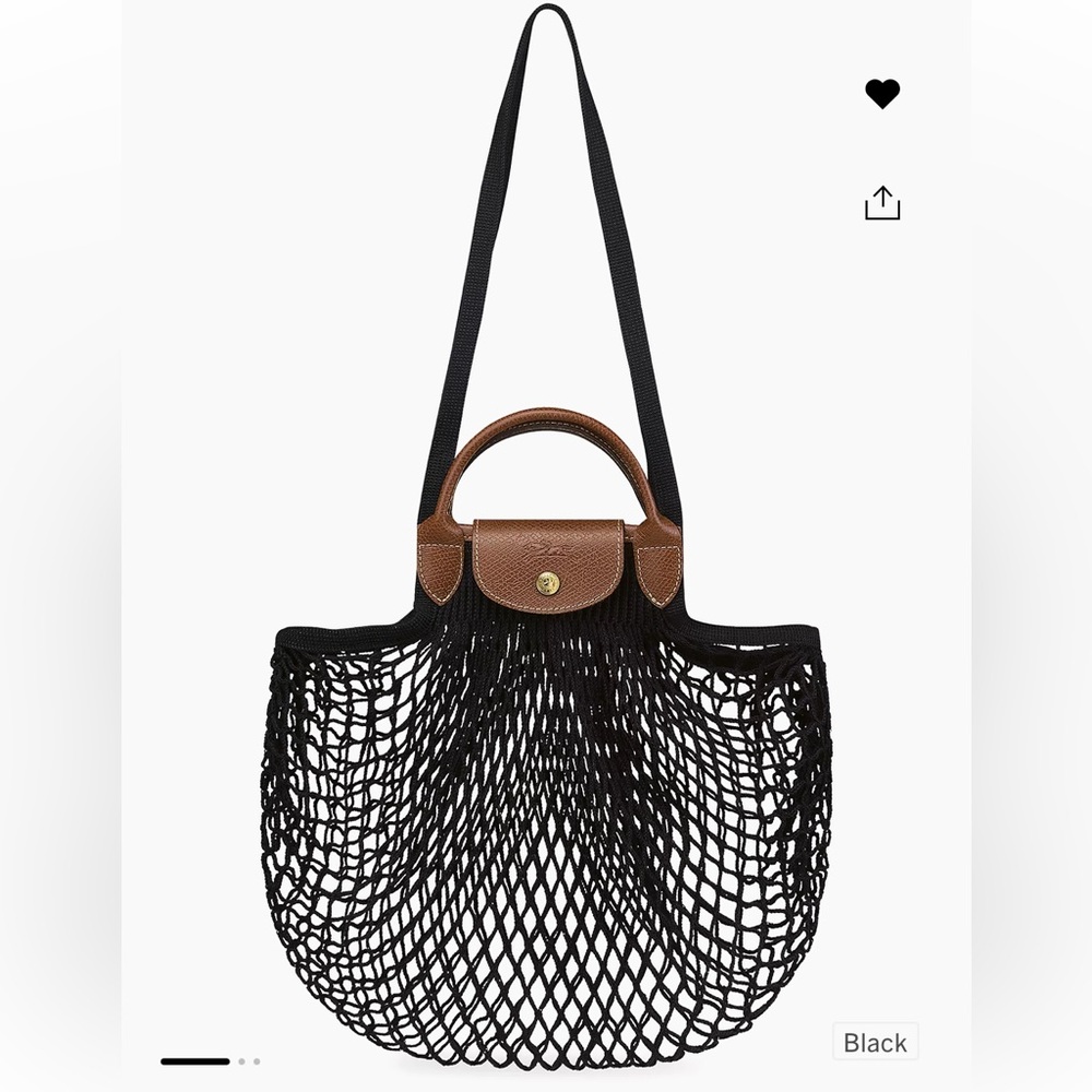 Made in France Longchamp LePliage Knit Bag in Black